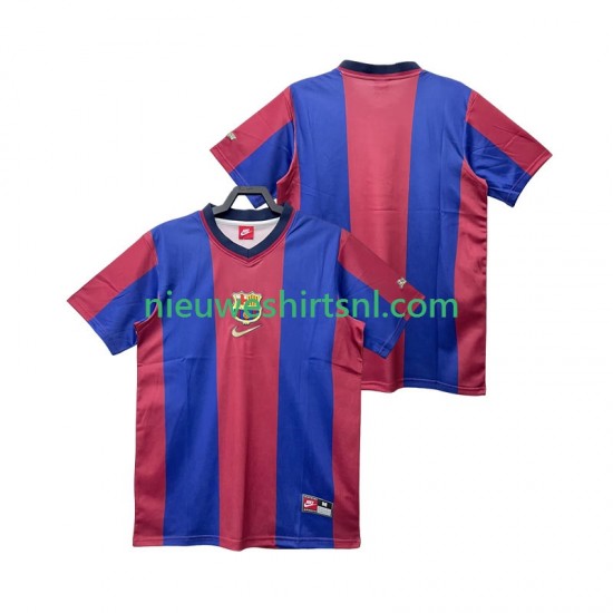 FC Barcelona Heren Shirt met Bedrukking 1998 Retro Thuis 1999 Korte Mouw