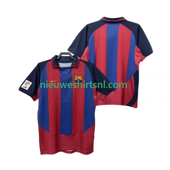 FC Barcelona Heren Shirt met Bedrukking 2003 Retro Thuis 2004 Korte Mouw