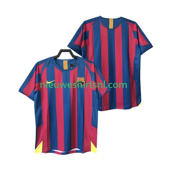 FC Barcelona Heren Shirt met Bedrukking 2005 Retro Thuis 2006 Korte Mouw