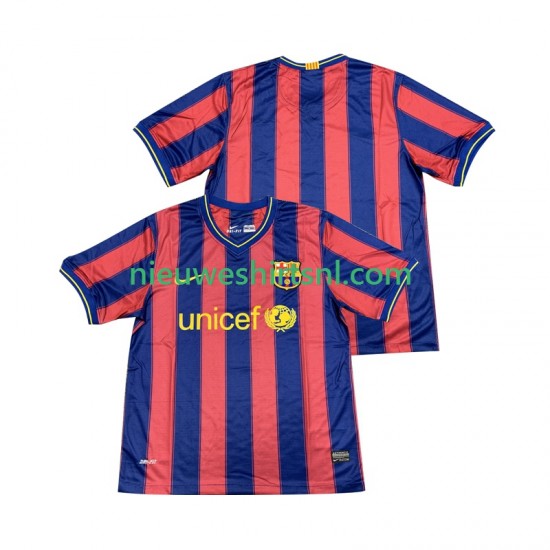 FC Barcelona Heren Shirt met Bedrukking 2009 Retro Thuis 2010 Korte Mouw