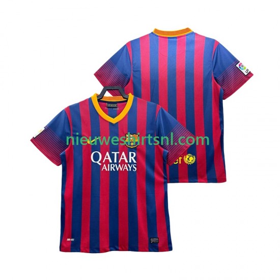 FC Barcelona Heren Shirt met Bedrukking 2013 2014 Retro Thuis Korte Mouw