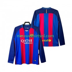 FC Barcelona Heren Shirt met Bedrukking 2016 2017 Retro Thuis Lange Mouw