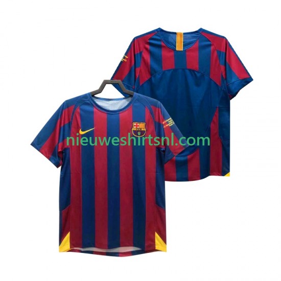 FC Barcelona Heren Shirt met Bedrukking Champions League 2005 Retro Thuis 2006 Korte Mouw