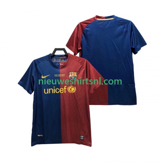 FC Barcelona Heren Shirt met Bedrukking Champions League 2009 Retro Thuis 2008 Korte Mouw