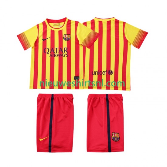 FC Barcelona Kind Shirt met Bedrukking 2013 2014 Retro Uit Korte Mouw