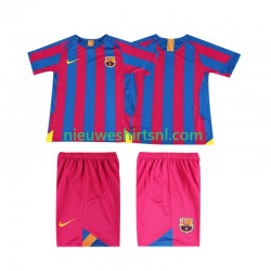 FC Barcelona Kind Shirt met Bedrukking 2005 Retro Thuis 2006 Korte Mouw