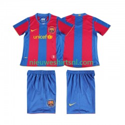 FC Barcelona Kind Shirt met Bedrukking 2007 Retro Thuis 2008 Korte Mouw