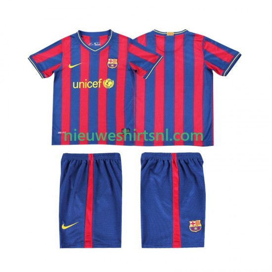 FC Barcelona Kind Shirt met Bedrukking 2009 Retro Thuis 2010 Korte Mouw
