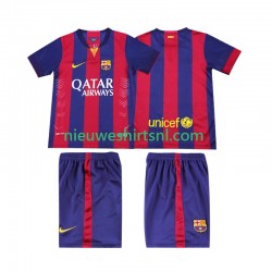 FC Barcelona Kind Shirt met Bedrukking 2014 2015 Retro Thuis Korte Mouw