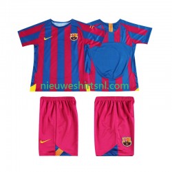 FC Barcelona Kind Shirt met Bedrukking Champions League 2005 Retro Thuis 2006 Korte Mouw