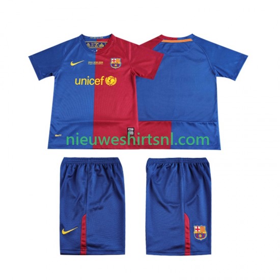 FC Barcelona Kind Shirt met Bedrukking Champions League 2009 Retro Thuis 2008 Korte Mouw