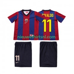 FC Barcelona Kind Shirt met Bedrukking Ronaldo 11 1998 Retro Thuis 1999 Korte Mouw