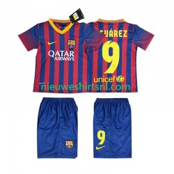 FC Barcelona Kind Shirt met Bedrukking SUARZE 9 2013 2014 Retro Thuis Korte Mouw
