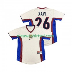 FC Barcelona Heren Shirt met Bedrukking XAVI 26 1998 Retro Uit 1999 Korte Mouw