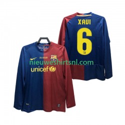 FC Barcelona Heren Shirt met Bedrukking XAVI 6 Champions League 2009 Retro Thuis 2008 Lange Mouw
