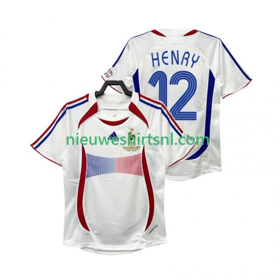 Frankrijk Heren Shirt met Bedrukking Henry 12 Retro Uit 2006 Korte Mouw