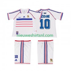 Frankrijk Kind Shirt met Bedrukking ZIDANE 10 1998 Retro Uit Korte Mouw