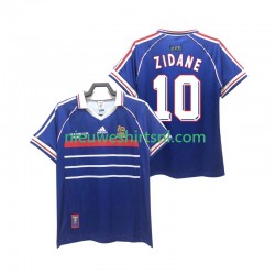 Frankrijk Heren Shirt met Bedrukking ZIDANE 10 1998 Retro Thuis Korte Mouw