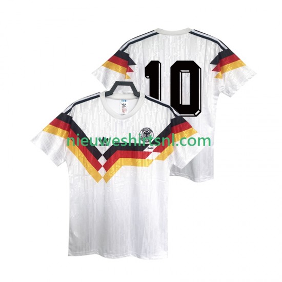 Duitsland Heren Shirt met Bedrukking 10 1990 Retro Thuis Korte Mouw