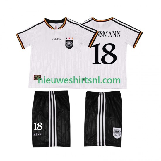 Duitsland Kind Shirt met Bedrukking KLINSMANN 18 1996 Retro Thuis Korte Mouw