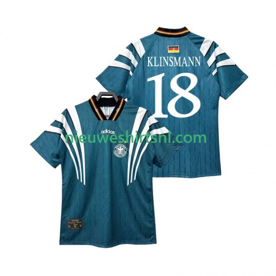 Duitsland Heren Shirt met Bedrukking KLINSMANN 18 1996 Retro Uit Korte Mouw