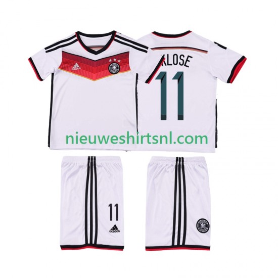 Duitsland Kind Shirt met Bedrukking KLOSE 11 2014 Retro Thuis Korte Mouw