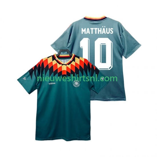Duitsland Heren Shirt met Bedrukking MATTHAUS 10 Retro Uit 1994 Korte Mouw