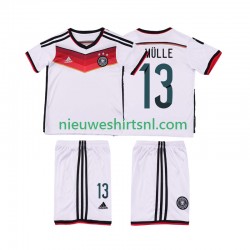 Duitsland Kind Shirt met Bedrukking MULLER 13 2014 Retro Thuis Korte Mouw