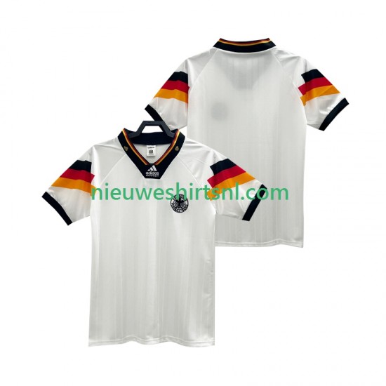 Duitsland Heren Shirt met Bedrukking 1992 Retro Thuis Korte Mouw