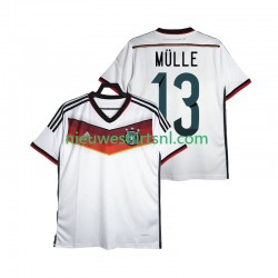 Duitsland Heren Shirt met Bedrukking MULLER 13 2014 Retro Thuis Korte Mouw