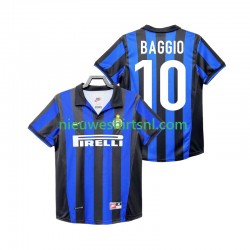 Inter Milan Heren Shirt met Bedrukking BAGGIO 10 1998 Retro Thuis 1999 Korte Mouw