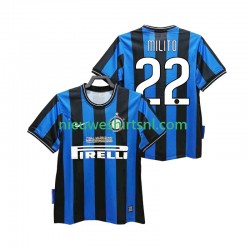 Inter Milan Heren Shirt met Bedrukking MILITO 22 2009 Retro Thuis 2010 Korte Mouw