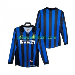 Inter Milan Heren Shirt met Bedrukking 1998 Retro Thuis 1999 Lange Mouw