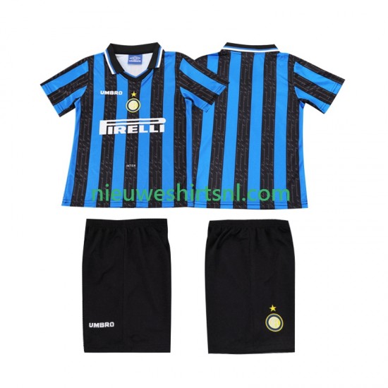 Inter Milan Kind Shirt met Bedrukking 1997 1998 Retro Thuis Korte Mouw