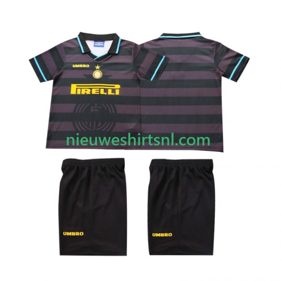 Inter Milan Kind Shirt met Bedrukking 1997 1998 Retro Derde Korte Mouw