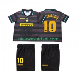 Inter Milan Kind Shirt met Bedrukking Ronaldo 10 1997 1998 Retro Derde Korte Mouw