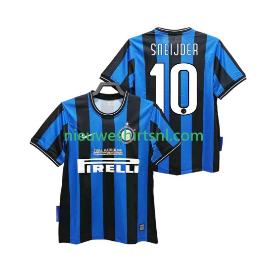 Inter Milan Heren Shirt met Bedrukking SNEIJDER 10 2009 Retro Thuis 2010 Korte Mouw