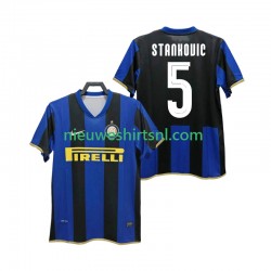 Inter Milan Heren Shirt met Bedrukking STANKOVIC 5 Champions League 2009 Retro Thuis 2008 Korte Mouw