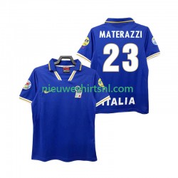 Italië Heren Shirt met Bedrukking MATERAZZI 23 1996 Retro Thuis Korte Mouw