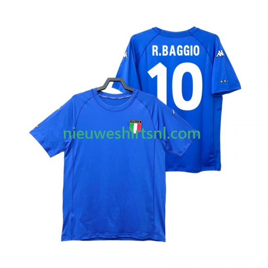 Italië Heren Shirt met Bedrukking Roberto Baggio 10 2000 Retro Thuis Korte Mouw