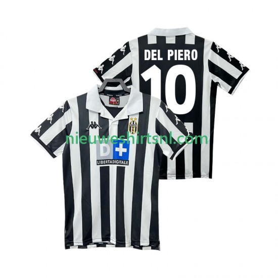 Juventus Heren Shirt met Bedrukking DEL PIERO 10 2000 Retro Thuis 1999 Korte Mouw