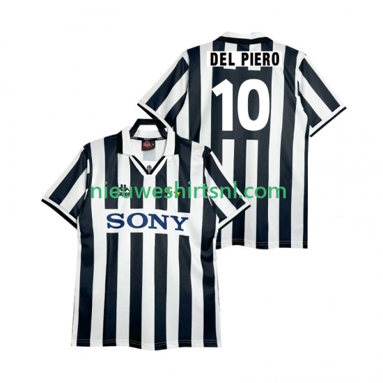 Juventus Heren Shirt met Bedrukking DEL PIERO 10 1995 1996 Retro Thuis Korte Mouw