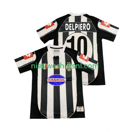 Juventus Heren Shirt met Bedrukking DEL PIERO 10 2003 Retro Thuis 2002 Korte Mouw