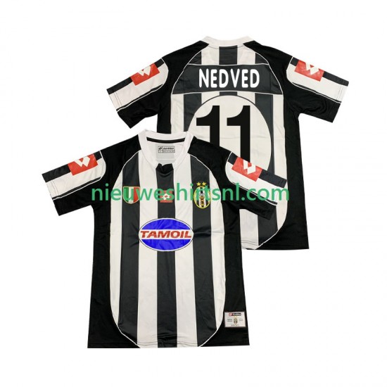 Juventus Heren Shirt met Bedrukking NEDVED 11 2003 Retro Thuis 2002 Korte Mouw
