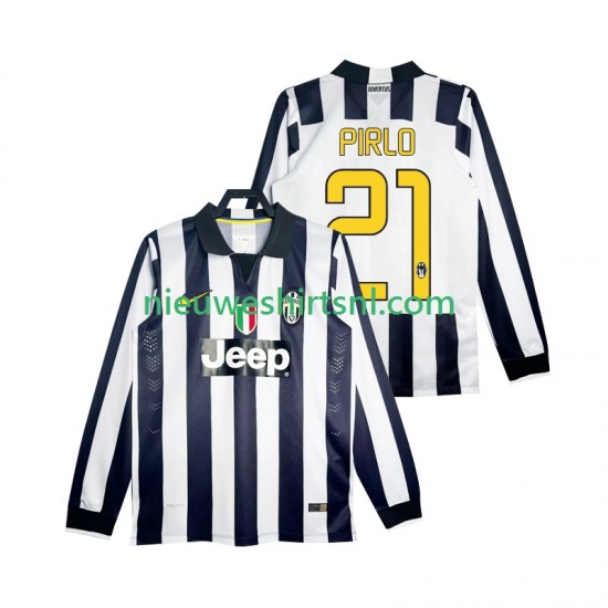 Juventus Heren Shirt met Bedrukking Pirlo 21 2014 2015 Retro Thuis Lange Mouw