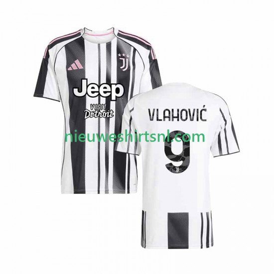 Juventus Heren Shirt met Bedrukking Vlahovic 9 Thuis 2025-2026 Korte Mouw