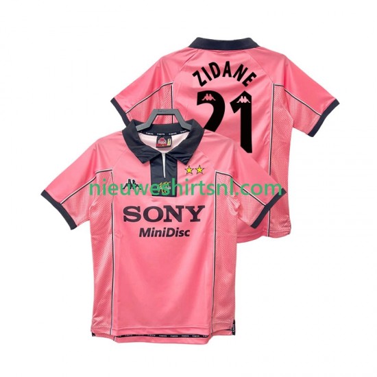 Juventus Heren Shirt met Bedrukking ZIDANE 21 1997 1998 Retro Uit Korte Mouw