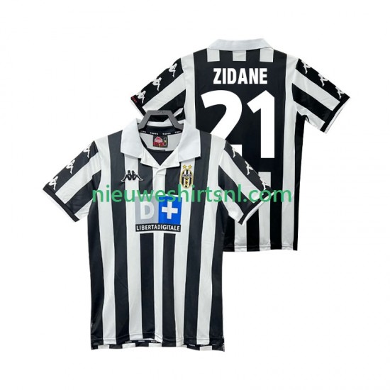 Juventus Heren Shirt met Bedrukking ZIDANE 21 2000 Retro Thuis 1999 Korte Mouw