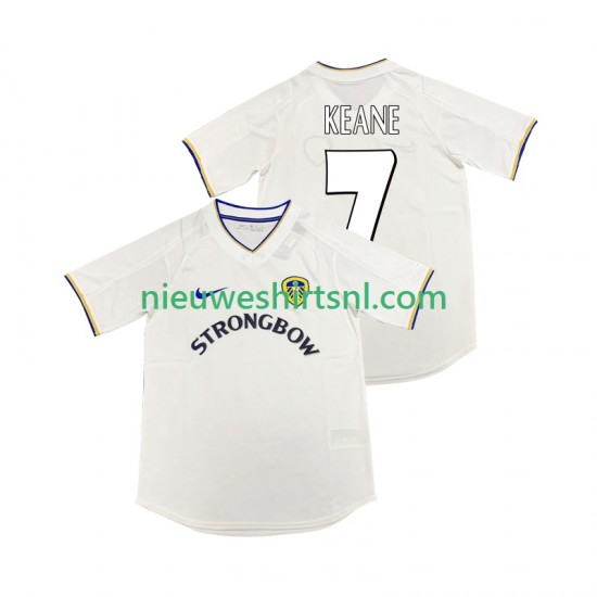 Leeds United Heren Shirt met Bedrukking KEANE 7 2000 2001 Retro Thuis Korte Mouw