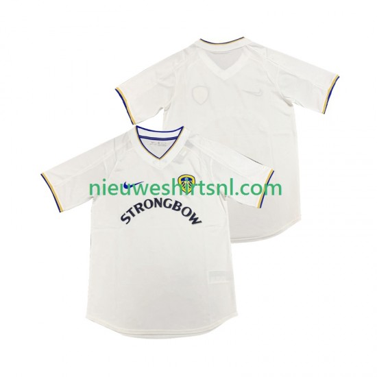 Leeds United Heren Shirt met Bedrukking 2000 2001 Retro Thuis Korte Mouw